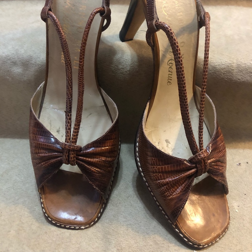 Bruno Magli Croc-Embossed Leather Heels
